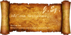Józsa Szilviusz névjegykártya